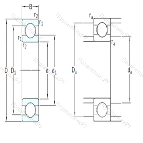 Подшипник шариковый радиальный 625-2RZTN 9/HC 5C 3WTF 1