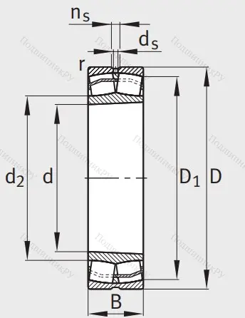 Сферический роликовый подшипник с конической посадкой на вал