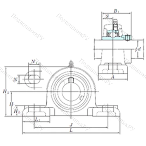 Подшипниковый узел шариковый радиальный NAPK 212-39