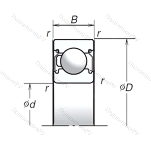 Подшипник шариковый радиальный 6302T 1XZZ