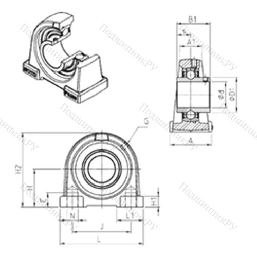Подшипниковый узел шариковый радиальный UCPA 211