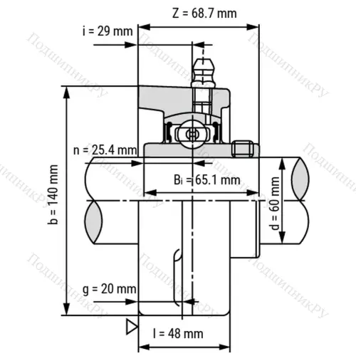 Подшипниковый узел SSUCFL 212 - Вал: 60 мм