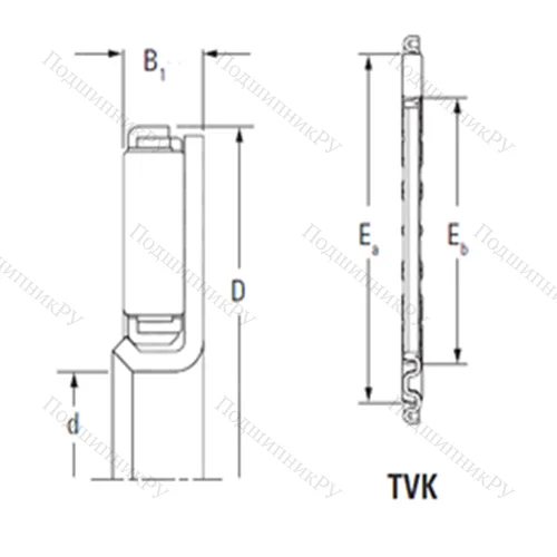 Подшипник игольчатый упорный TVK 6378L