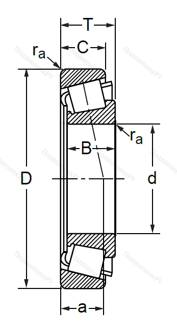 Конический роликовый подшипник 7302 (30302)