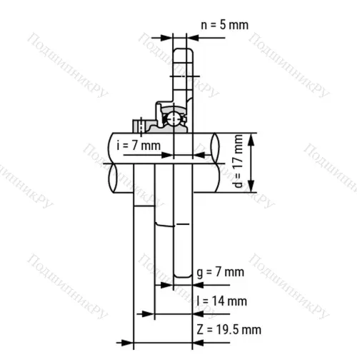 Подшипниковый узел KFL 003-ST - Вал: 17 мм