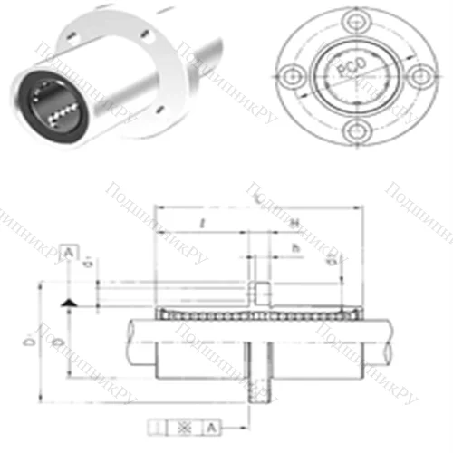 Подшипник шариковый линейный LMEFM 40UU