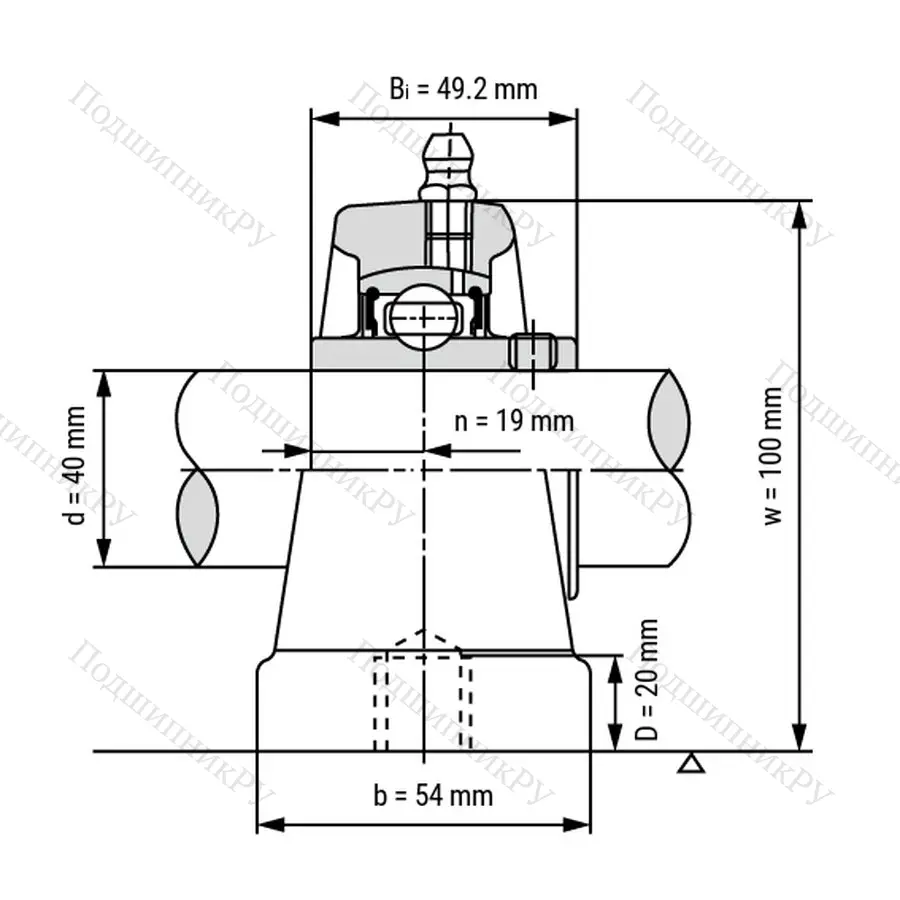 Подшипниковый узел UCPA 208 - Вал: 40 мм