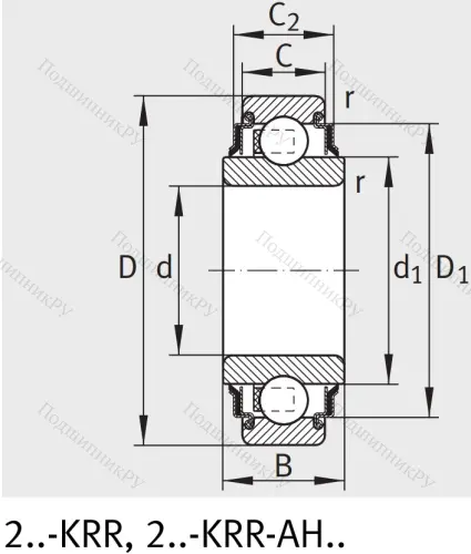 Закрепляемый подшипник 207 XL KRR-AH 03