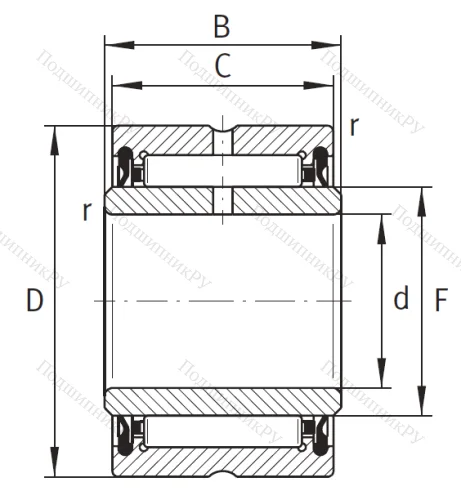 Игольчатый подшипник NA 4904 2RSR XL от производителя  INA