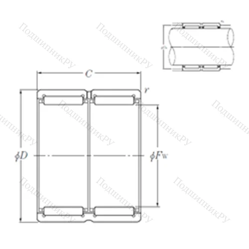 Подшипник игольчатый радиальный RNA 6912R
