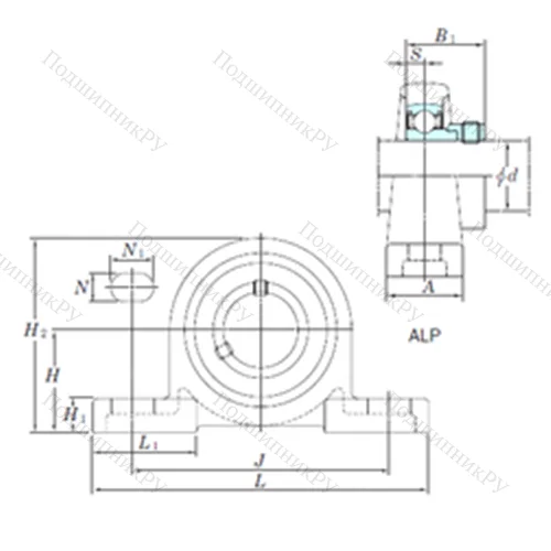 Подшипниковый узел шариковый радиальный ALP 205-16