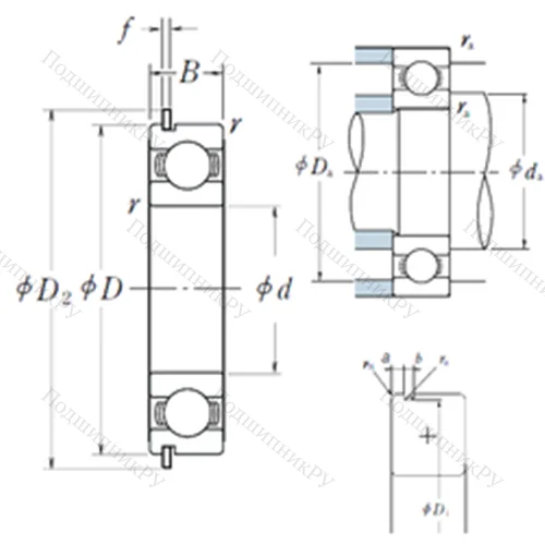 Подшипник шариковый радиальный 6001NR