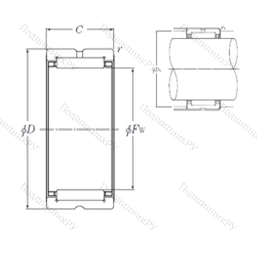 Подшипник игольчатый радиальный NK 37/20R