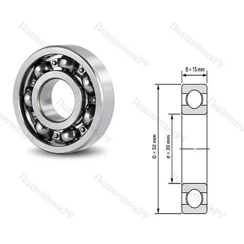 Подшипник шариковый радиальный 6304/17B 17-2RS