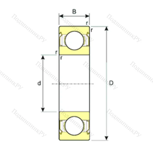 Подшипник шариковый радиальный SS 608-ZZ