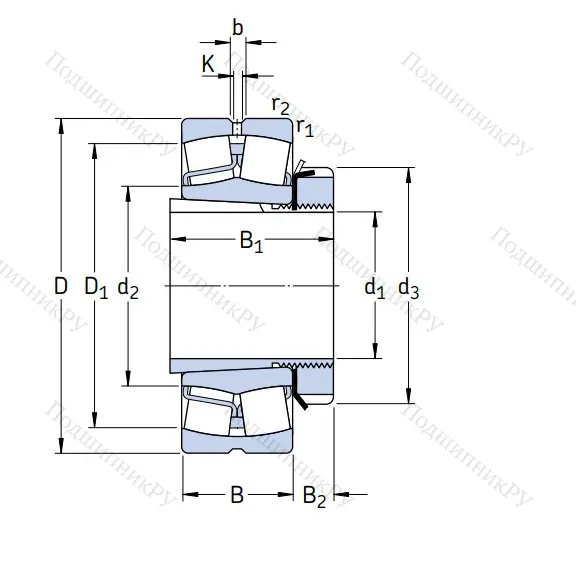 Сферический роликовый подшипник с конической посадкой на вал