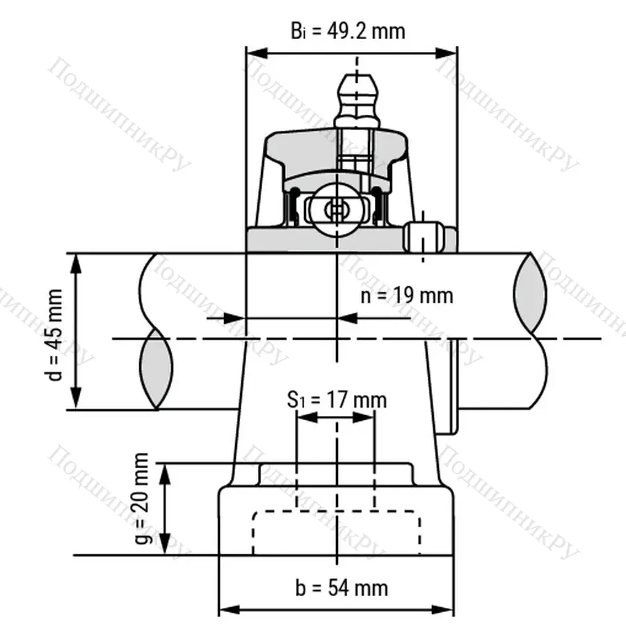 Подшипниковый узел UCP 209 - Вал: 45 мм