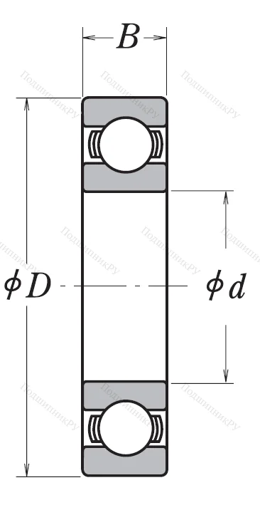 Однорядный шариковый подшипник 6208 CM