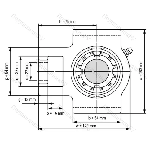 Подшипниковый узел UKT 207 - Вал: 30 мм