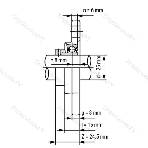 Подшипниковый узел SS KFL 005 ST - Вал: 25 мм от производителя  LPZ