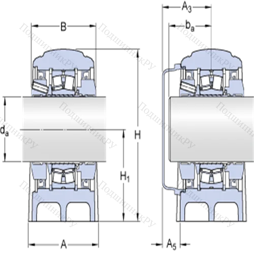 Стационарные роликоподшипниковые узлы ( ConCentra, для метрических валов) SYNT 70 FTF