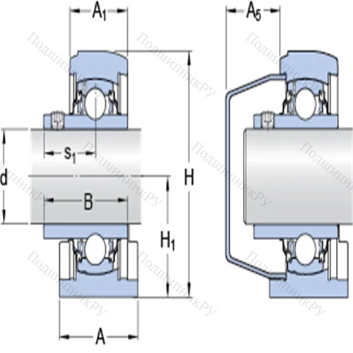 Стационарные подшипниковые узлы типа Y (литой корпус с коротким основанием, крепление стопорными винтами) SYFWK 40 LTA