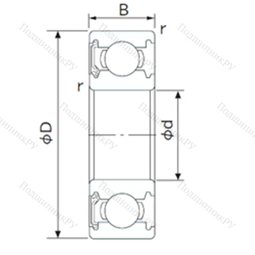 Подшипник шариковый радиальный 6810NSE