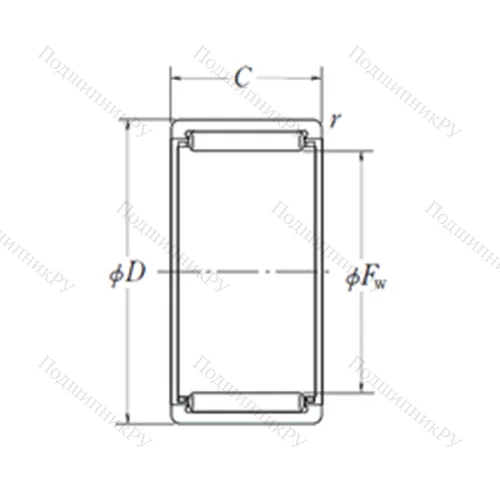 Подшипник игольчатый радиальный RLM 3830