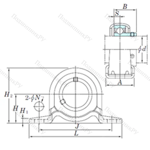 Подшипниковый узел шариковый радиальный SBPP 205-15