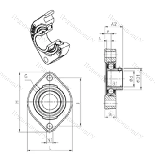 Подшипниковый узел шариковый радиальный USFD 207M 100