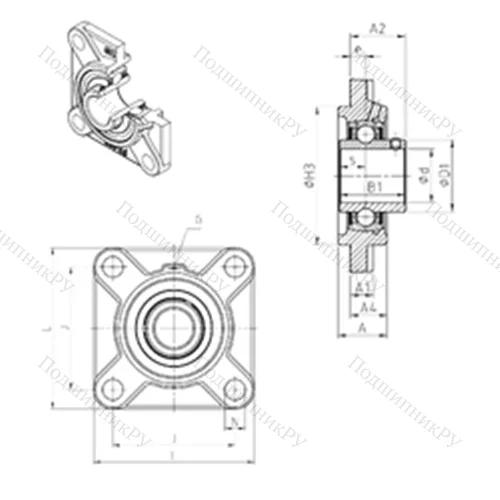 Подшипниковый узел шариковый радиальный UCFS 316