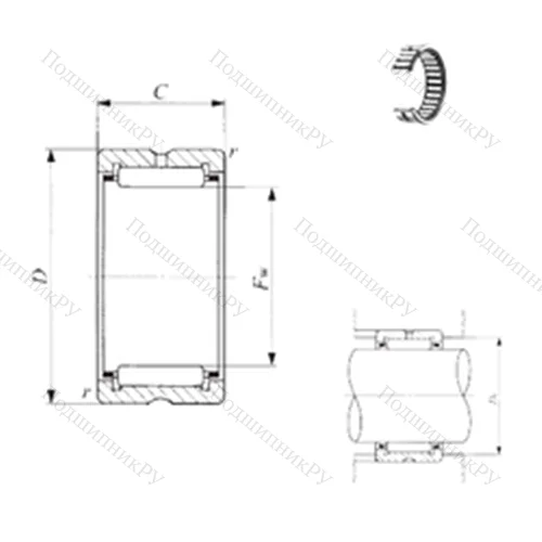 Подшипник игольчатый радиальный TAF 304030