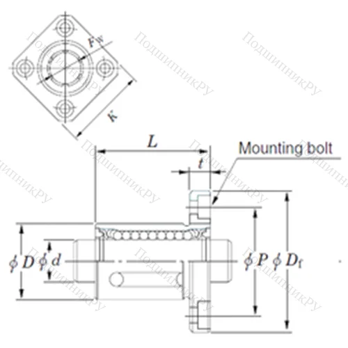 Подшипник шариковый линейный