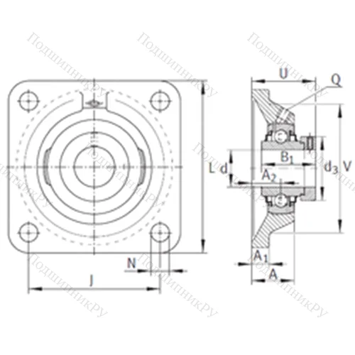 Подшипниковый узел шариковый радиальный RCJ 5/8