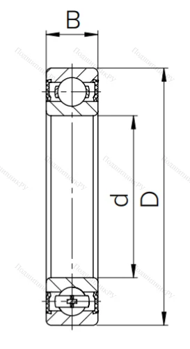 Шариковый однорядный подшипник 180306 (6306 2RS) в Тольятти