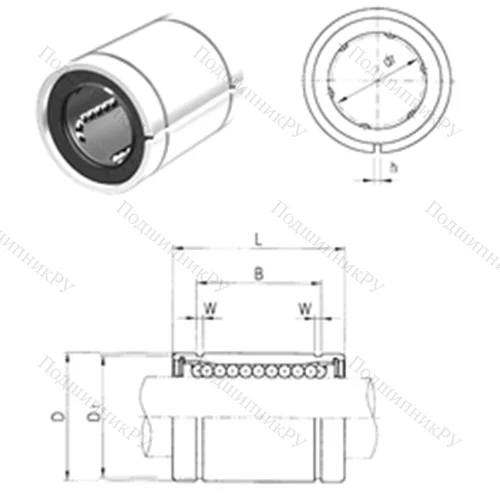 Подшипник шариковый линейный LM 6AJ