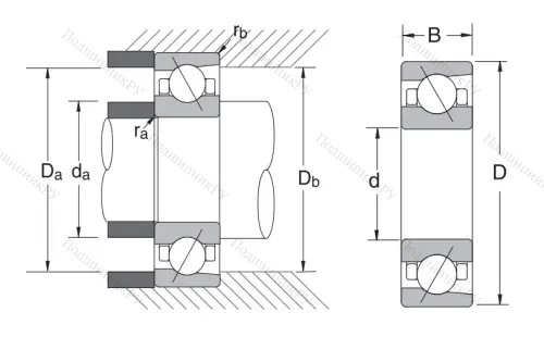 Сверхточный подшипник 7008 CTRDULP 3