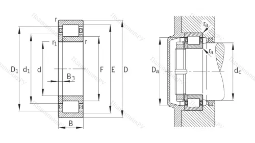 Роликовый цилиндрический подшипник NUP 203 ETVP 2 от производителя  FAG