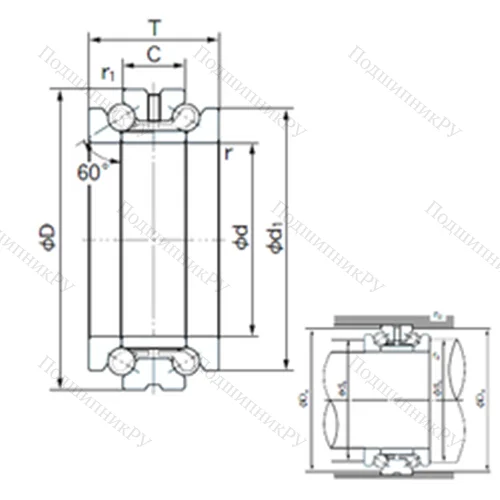 Подшипник шариковый упорно-радиальный 57TAD 20