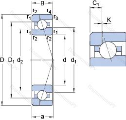 Подшипник 7009 ACE/P 4AH 1