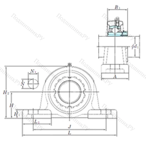 Подшипниковый узел шариковый радиальный UKP 211
