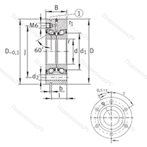 Подшипник шариковый упорно-радиальный ZKLF 2068-2RS-PE