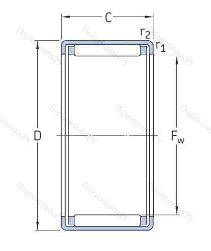 Игольчатый подшипник HK 3520 от производителя  SKF