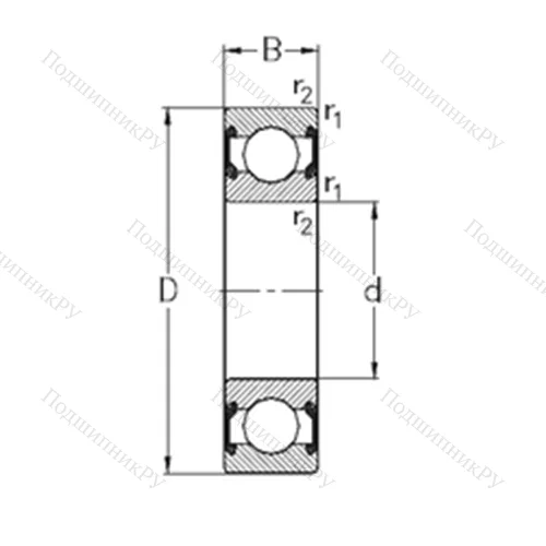 Подшипник шариковый радиальный 6009-2RS 2