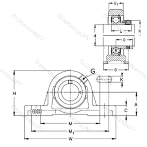 Подшипниковый узел шариковый радиальный RSAO 30-N