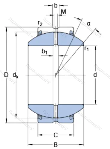 Шарнирный подшипник GEH 45 ES 2RS от производителя  SKF