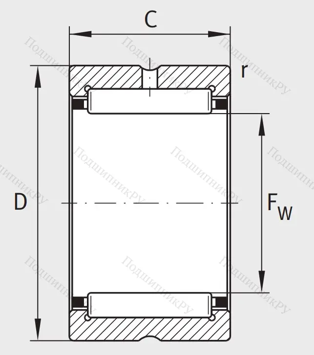 Игольчатый подшипник NK 90/25 XL