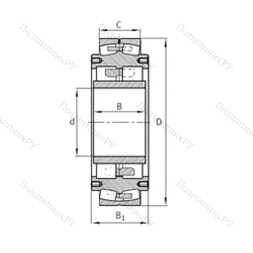 Подшипник роликовый радиальный самоцентрирующийся Z-531164.04.DRGL