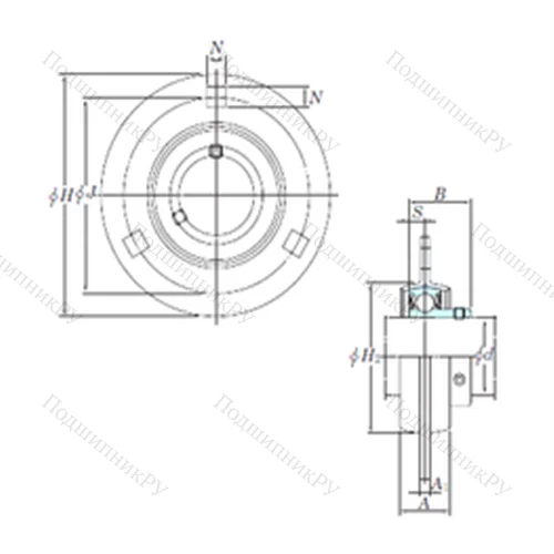 Подшипниковый узел шариковый радиальный SBPF 203