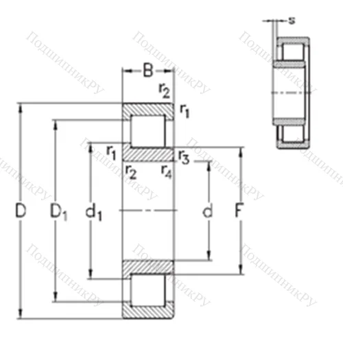 Подшипник роликовый радиальный NJ 2222-E-MPA
